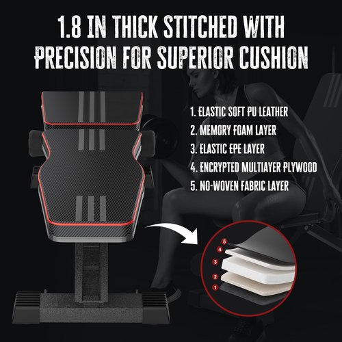 Adjustable Foldable 660LB Weight Bench, Lifting Sit-up Multi-use Workout Bench Exercise Bench Incline Decline Flat Utility Bench Press for Home Gym
