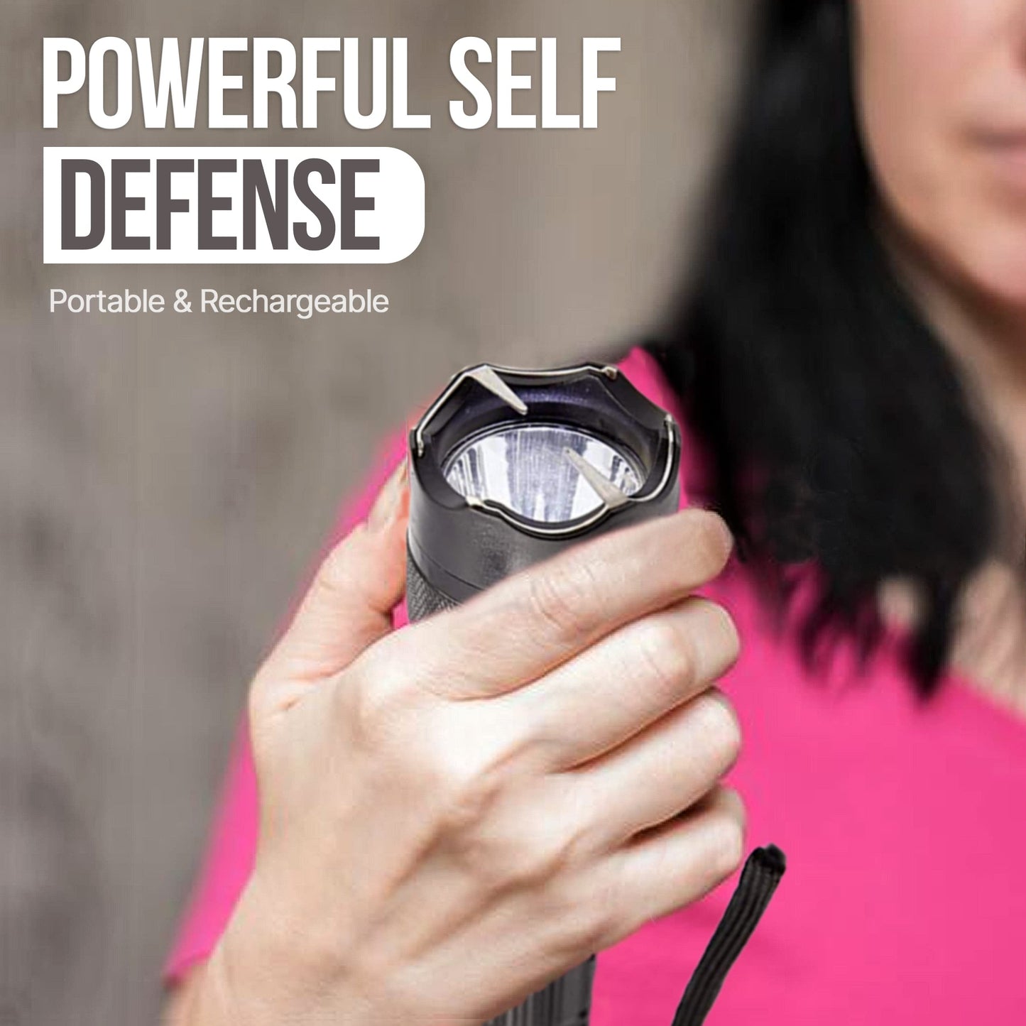 Avenger Defense 2-in-1 Stun Gun Flashlight - Rechargeable Self-defense Tool for Men & Women, Compact Shockwave Tactical Stun Gun with Flashlight, 9,000V, Multiple Light Modes, Holster & Charging Cable
