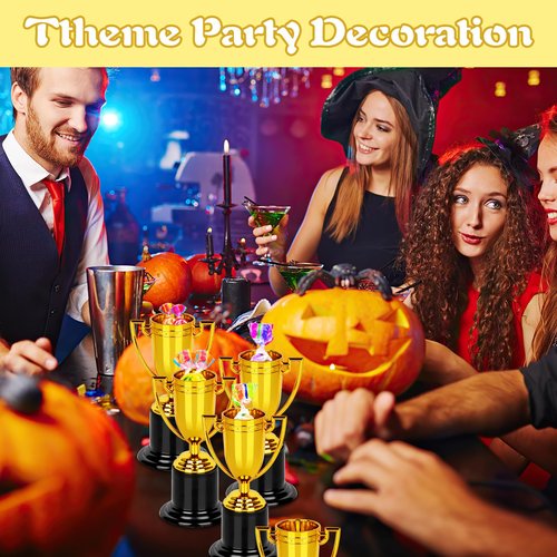 WINKIO Mini Trophies, 6 Pack Gold Trophy Award, Plastic Trophies for Kids, 4 Inch Trophy Cups, Award Trophies for Party Favors, Props, Rewards, Winning Prizes, Competitions Ceremony Parties Favor