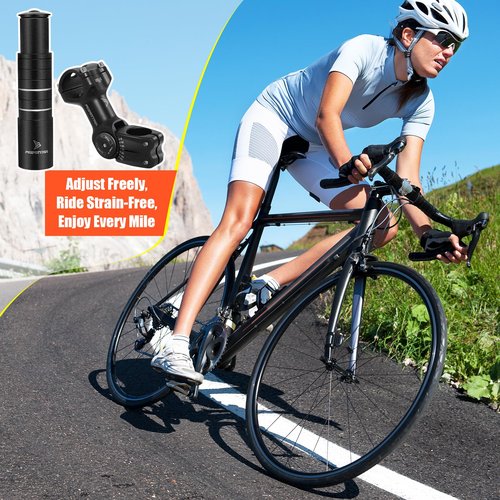 HAQQI Bike Stem Riser & Adjustable MTB Stem, 31.8mm Bike Stem Adjustable ±60 Degree, Aluminum Bicycle Handlebar Riser, Universal Bike Stem Riser Extender for MTB/Road/BMX/E-Bikes