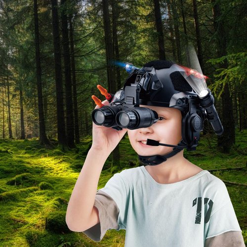 REGLORY Kids Tactical Multifunctional Helmet Set for Battle Game, Police Cosplay Kids Toy Helmet Paintball Airsoft (Camouflage)