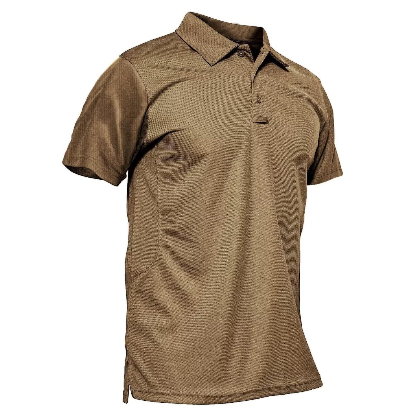 MAGCOMSEN Mens Polo Shirts Short Sleeve Golf Work Casual Quick Dry Breathable Summer Shirt Brown M