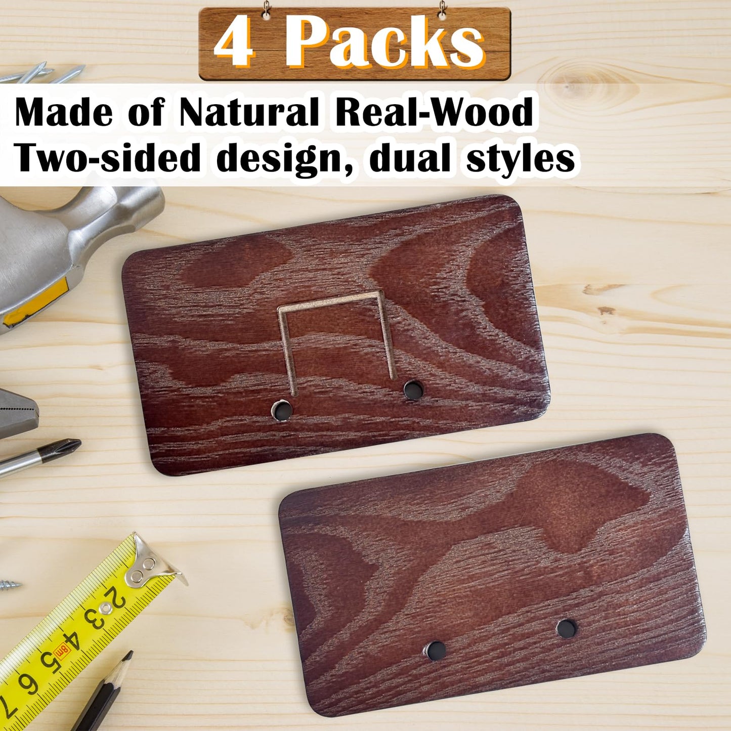 Basketball Holder Wall Mount, Solid Wood Ball Storage Wall Decorations for Basketball, Football, Soccer, Volleyball Collection, Stylish Basketball Rack Display for Home Decor (Beech Wood-4 Packs)