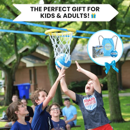 HALO BALL Portable Basketball Hoop with Adjustable Height - Play Floating Outdoor Yard Game at Beach, Lawn, Backyard, Pool, Grass - New Sport for Boys, Girls, Family