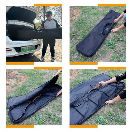 SPG Archery Recurve Bow Case for Longbow and Traditional Bow, 2 Sizes Longbow Case Full Length Traditional Recurve Bow Cases for Youth and Adults with Pocket to Store Arrow Quiver (68 Inch)