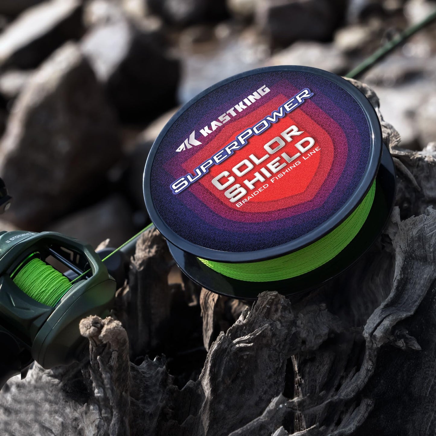 KastKing Superpower ColorShield Braided Fishing Line, Neon Green, 8LB, 150Yards, X4