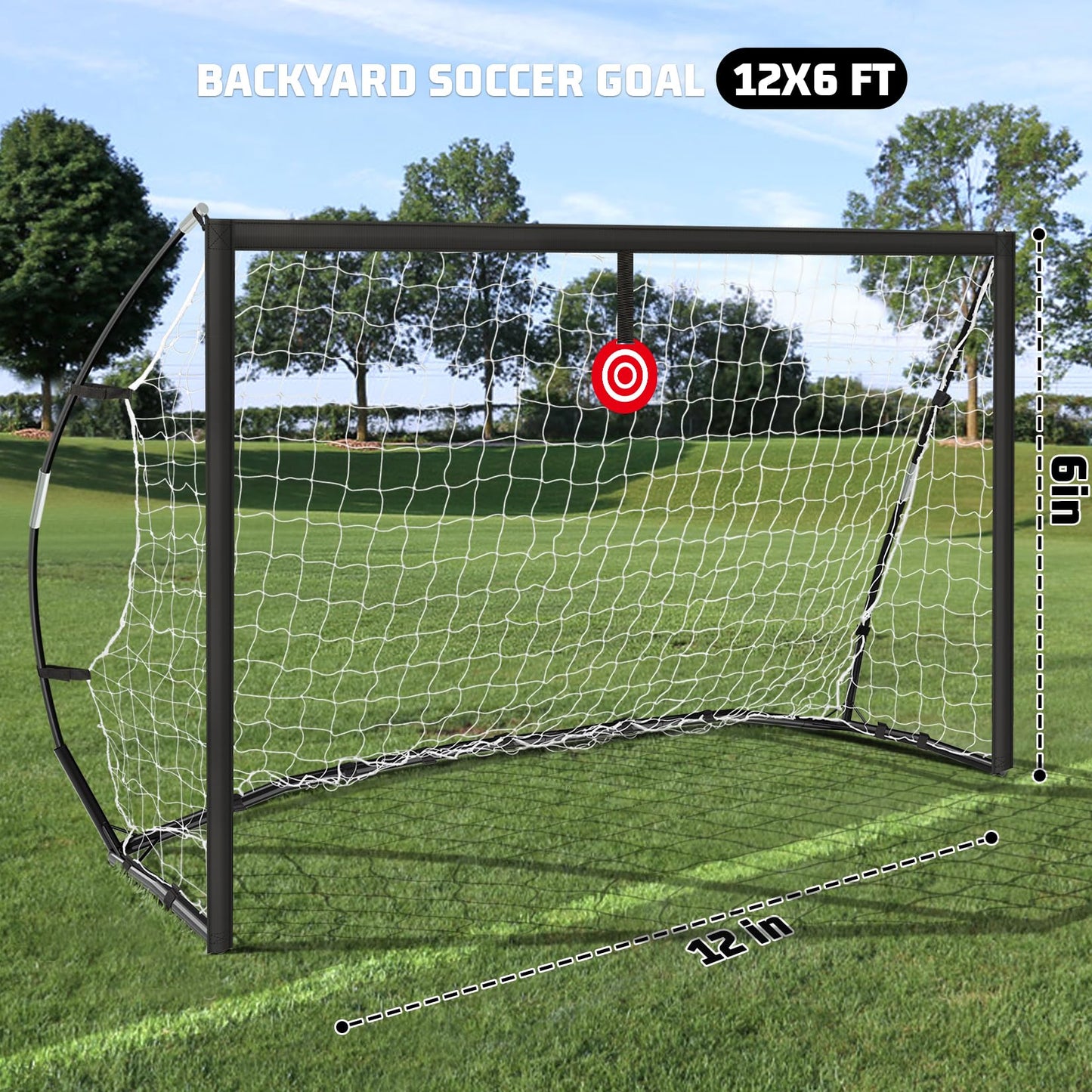 AOLIGEIJS Portable Soccer Goal for Backyard, Youth Adults Soccer Goal Set with Net + Ground Stakes, Soccer Target and Agility Speed Training Equipment
