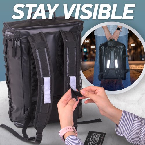 Byllstore Reflective Backpack Bands | 3M Scotchlite Reflectors | Hook-and-Loop Closure | 1x4 Inch Size | 2-Pack (Silver)