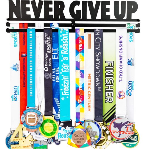 Miayork Medal Holder Display Hanger Rack Frame for More Medals-Sports Medal Hanger and Ribbon Display Holder Rack with Easy Hanging Bars,Soccer Medal Hanger Display