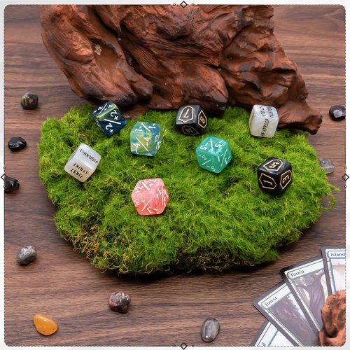 60 Pieces MTG Dice Set with Keyword Token Dice & Plus 1 Life Counter & Shield in 6 Colors for Magic The Gathering, MTG, Cards Gaming Accessories