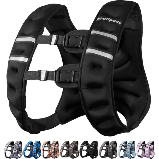AceSpear Weighted Vest for Men Women 10lbs/14lbs/18lbs/24lbs Body Weight Vest for Running Walking Strength Training Workout (Black, 16 lbs)