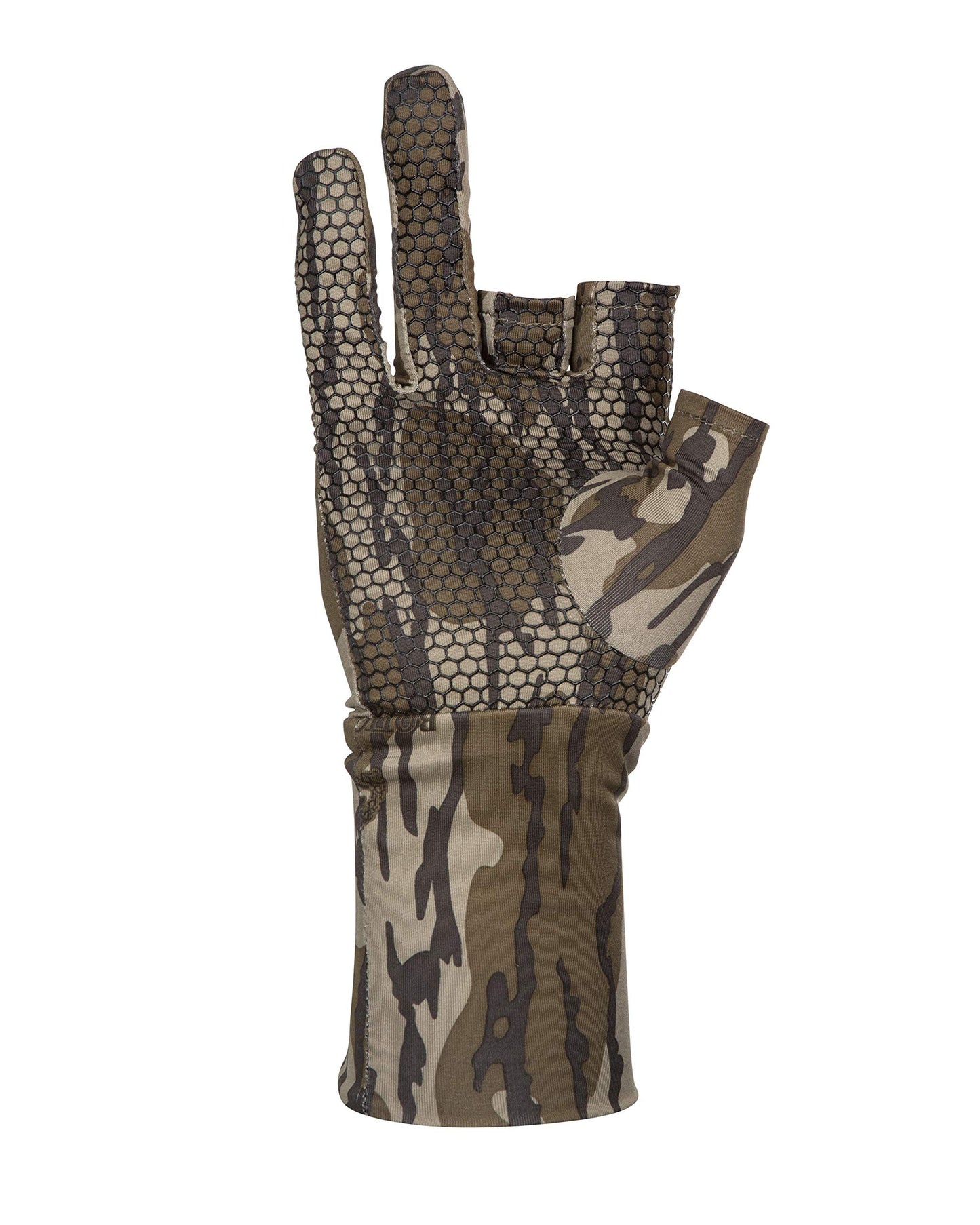 North Mountain Gear Camo Hunting Gloves - Fingerless - Mossy Oak Bottomland