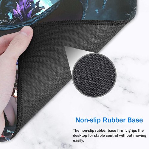 Yuxcfhjfe Playmat for MTG, 24x14 Inches, for TCG and CCG Trading Card Game Mat, Non-Slip Rubber for MTG Playmats with Storage Bag and 6 Dice Set, Witch Under The Moonlight