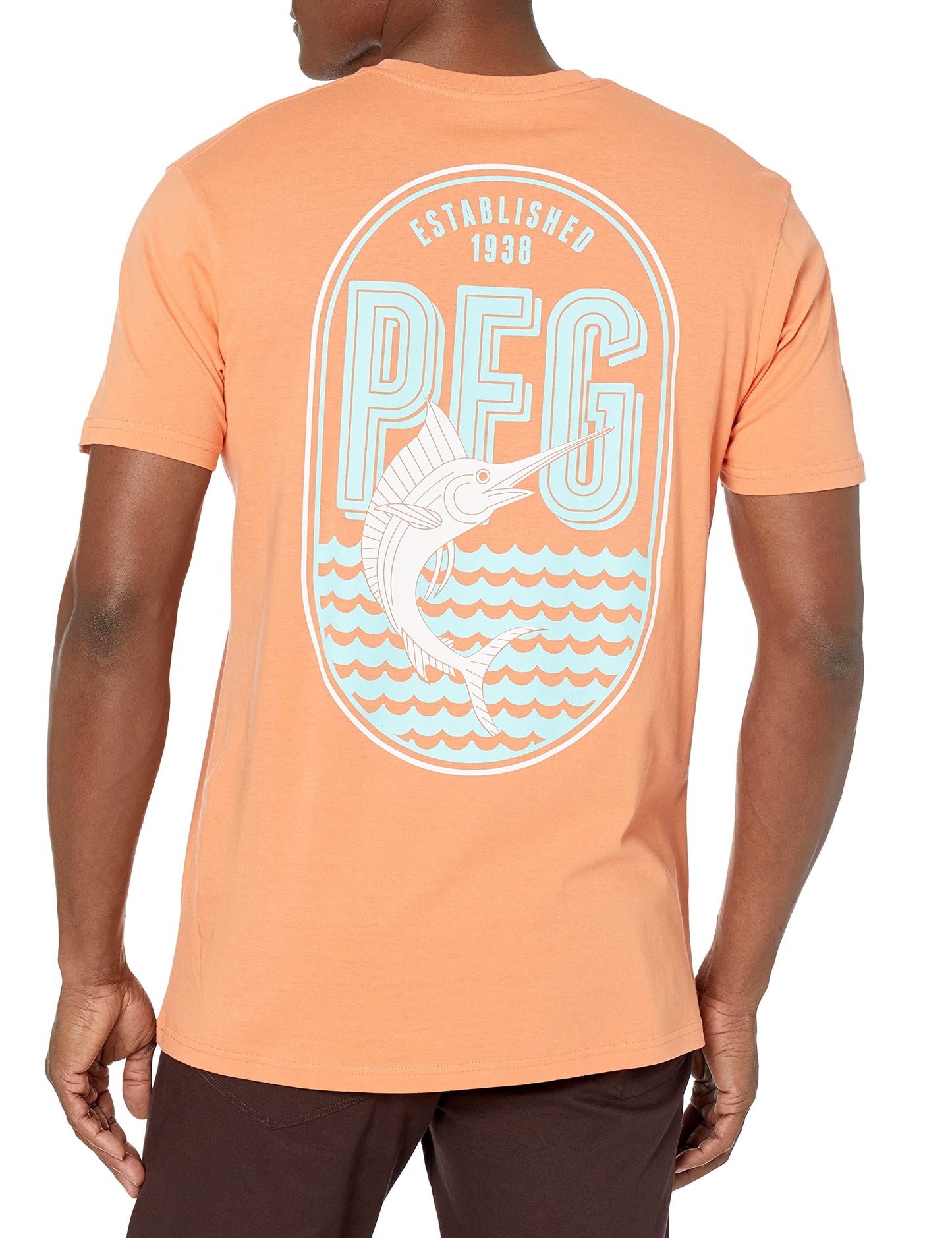 Columbia Apparel Men's Graphic T-Shirt Shirt, Bright Peach/Biber, Medium