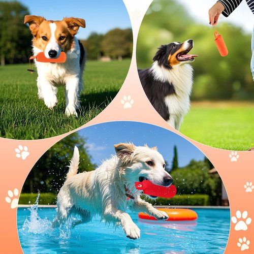 LovelyPaws 2 Pcs Canvas Dog Bumpers Training Dummy Floating Toys, Hunting Dog Training Tool, Weighted Bumper for Easy Throwing
