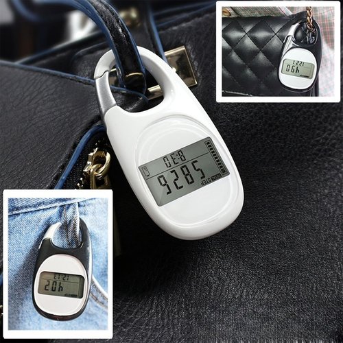 Simple Pedometer for Walking, Accurate Step Tracker with Carabiner, 3D Step Counter for Men Women Kids Seniors (White)