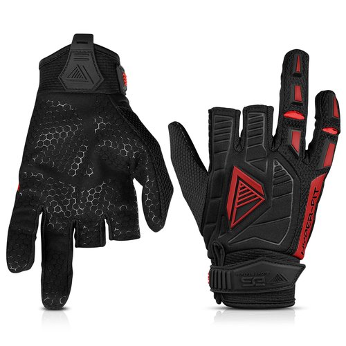 Glove Station Hyper-Fit Tactical Shooting & Work Gloves - Red, Medium - 2 Fingerless Design Paintball & Airsoft Gear for Men with Outstanding Grip for Combat, Hunting, Shooting, & Work