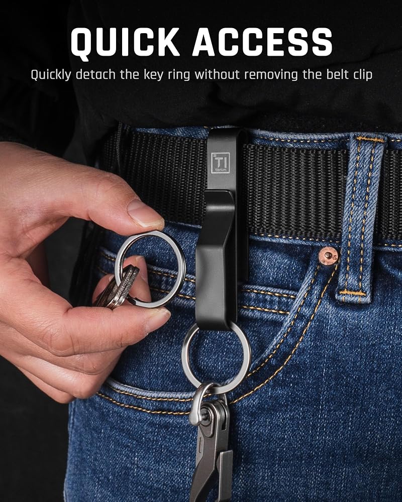 Titanium Belt Key Holder Clip for Duty Belts – 2 Pack