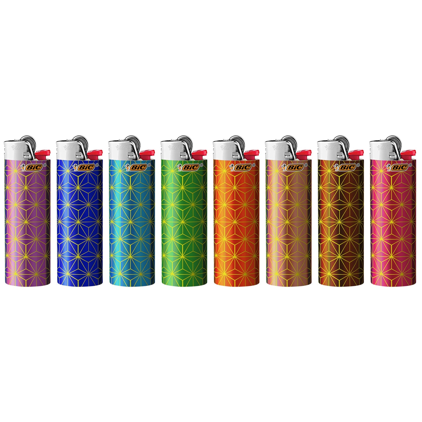 BIC Maxi Pocket Lighter, Special Edition Metallic Series, 8 Count Pack of Lighters