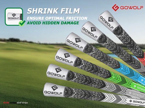 Gowolf Golf Grip Cord Rubber Multi-compound Golf Driver Irons Club Choose 13 Grips with 15pcs Tapes Or Full Kit choose one (Green, Midsize)