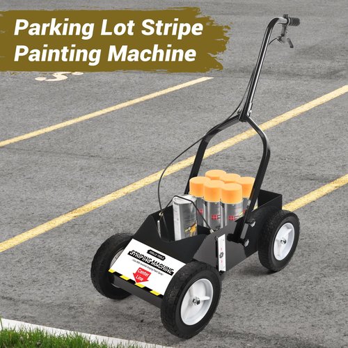YOOLLE-TOOLS Heavy Duty Striping Line Marking Machine, Parking Lot Striping Machine, Work with Professional Inverted Striping Spray Paint, 9.8" x 13" x 28.3", Black