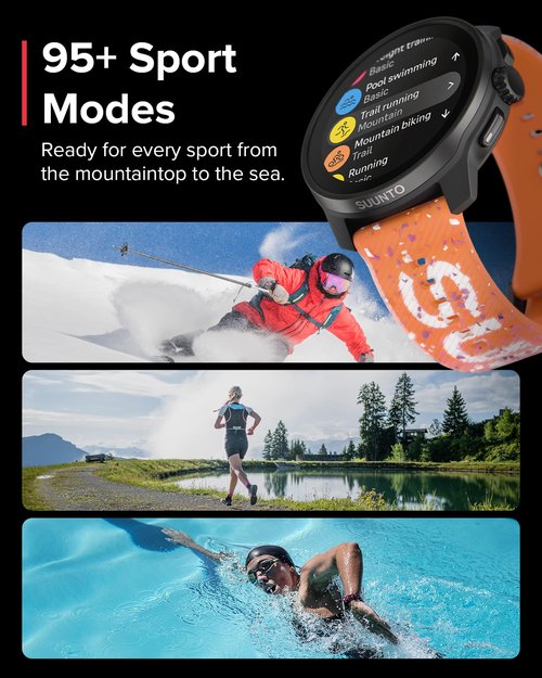 SUUNTO Race S GPS Sports Watch, 1.32" AMOLED Touchscreen w/Crown, 13 Days Battery Life, Training & Sleep Health Tracking, Dual-GNSS, 32GB Global Offline Maps, Lightweight for Running, Power Orange