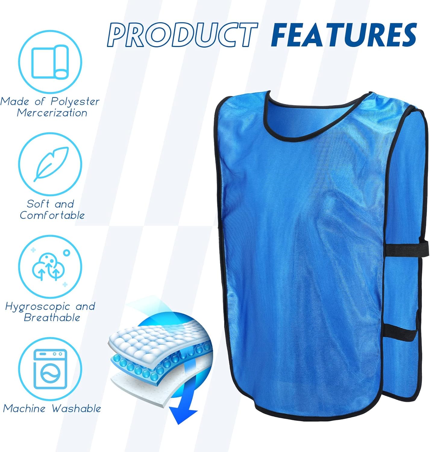 24 Pack Scrimmage Team Soccer Pinnies Vests Jerseys Mercerized Fabric Team Training Practice Vests Pinnies for Youth Adult Sports Basketball, Soccer, Football, Volleyball