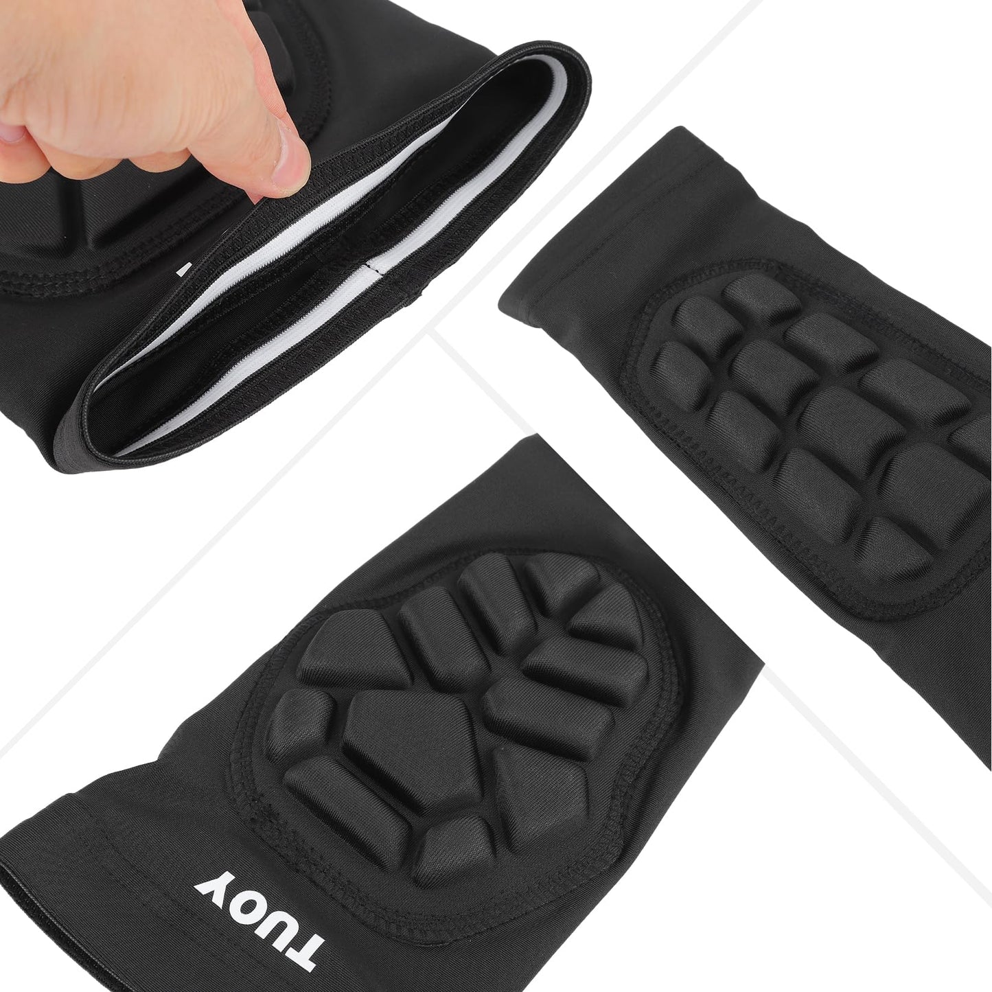 TIAXU TIAXU Padded Knee & Shin Guards Calf Pads Protector Compression Leg Sleeve Knee Brace for Football Basketball Volleyball Soccer Baseball for Youth Adult (1 Pair)