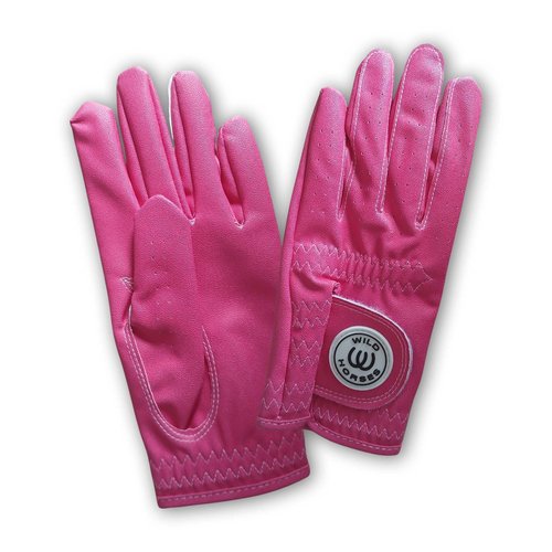 Wild Horses Ladie's Golf Glove - Premium PU Leather - Super Durable and Long Lasting - Women's Pink Golfing Glove (Pink, Small, Left)