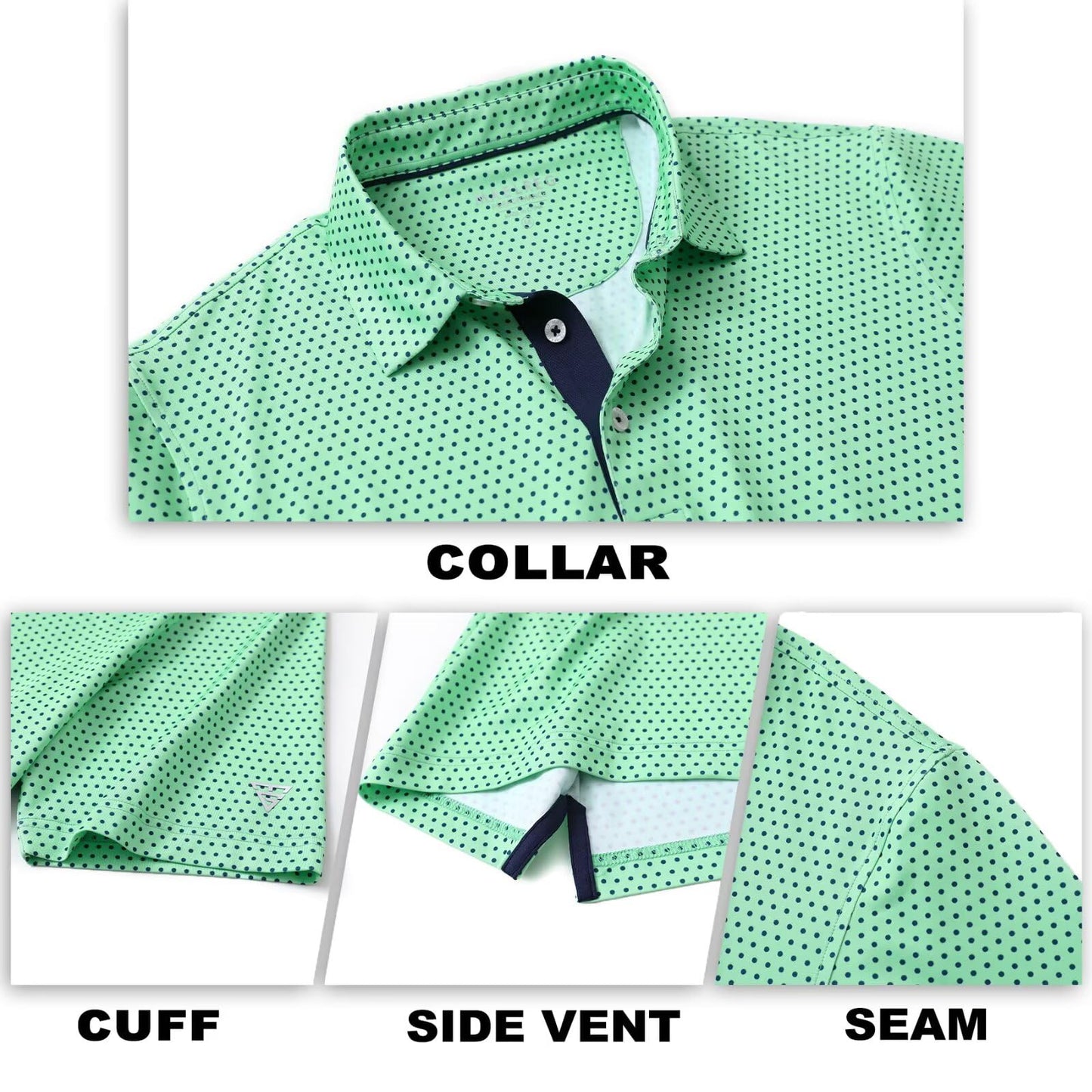 M MAELREG Polo Shirts for Men Quick Dry Fit Short Sleeve Performance Moisture Wicking Print Men’s Golf Shirts
