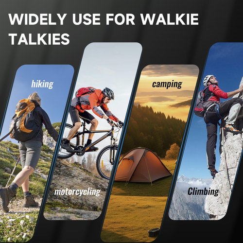 Walkie Talkies for Adults Long Range, Rechargeable Walkie Talkie 22 FRS Channels Two Way Radios with Noise Reduction, Volume Adjustment, LED Flashlight,1200mAh Rechargeable Battery (4 Pack Black)