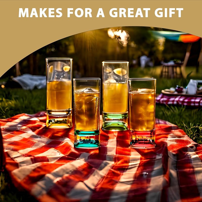 Multicolor Unbreakable 2oz Shot Glass Set of 4 - Heavy Base, BPA-Free Plastic
