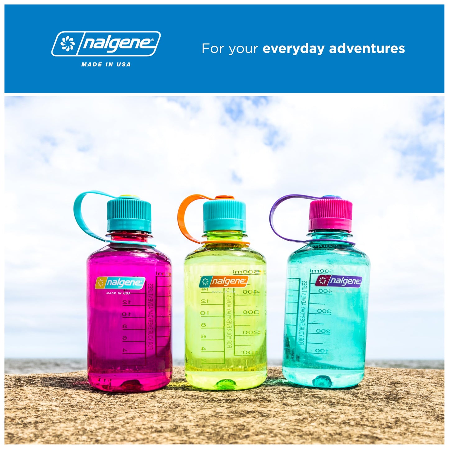Nalgene 16 oz Narrow Mouth Water Bottle | Slim Cup Holder Size, BPA-Free, Durable & Leak Proof, Lightweight Travel Bottle, Purple