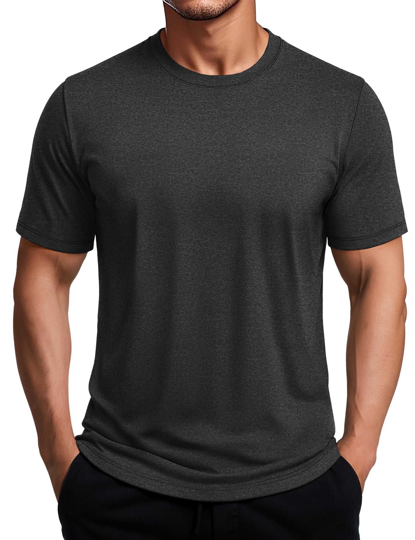 MAGCOSMEN Dry Fit Tshirts Shirts for Men Athletic Workout Tees Short Sleeve Moisture Wicking Cool Gym Running Hiking Tshirts Black, XL