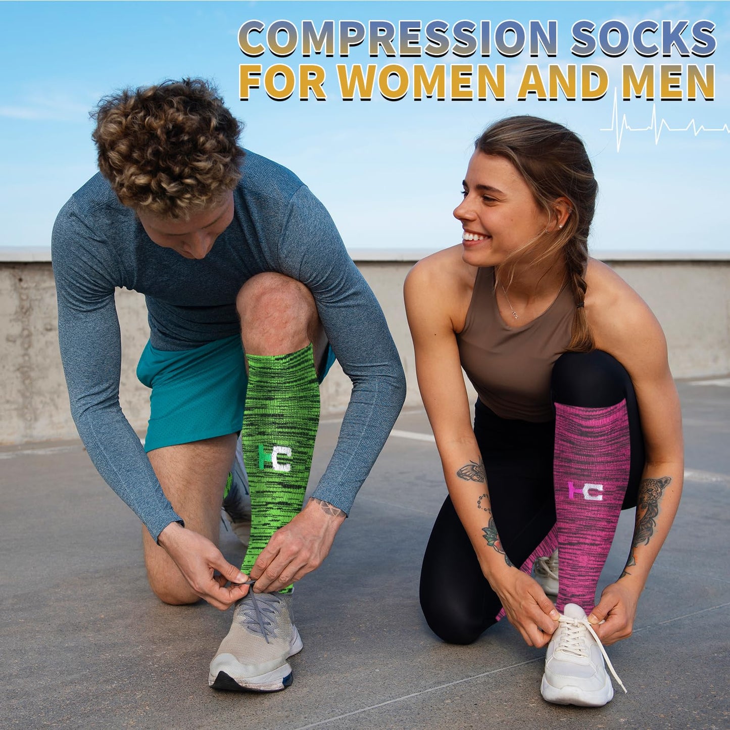 Graduated Medical Copper Compression Socks for Men & Women Circulation 8 Pairs 20-30mmHg - Best for Running Athletic Cycling