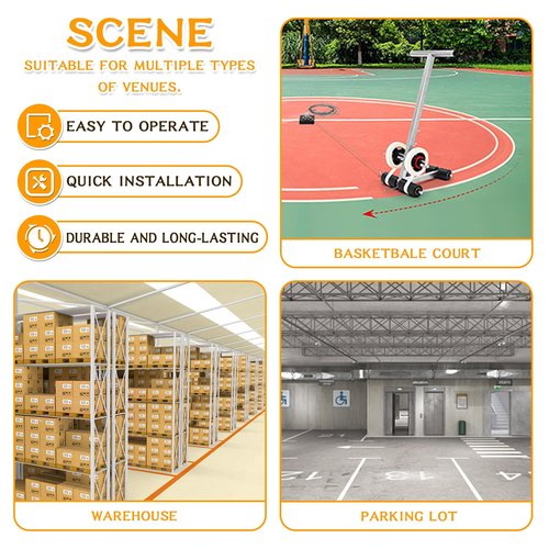 ERYRON Court Line Tape Machine Floor Marking Machine Basketball Court Line Machine Court Tape Applicator for Tiles, Concrete, Asphalt or Driveway You Can Draw The Lines and Circles You Want