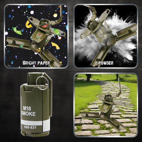 M18 CS Hand Grenade Toys Plastic Toy-Grenade for Battle Game Tactcial Airsoft Outdoor Sport(2 Piece)