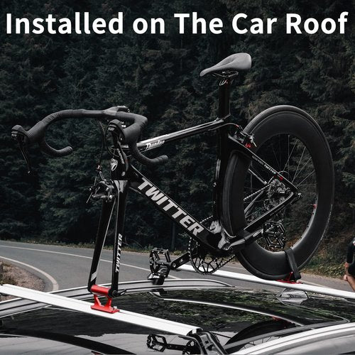 Bike Fork Mount, Upgraded Quick Release Thru Axle Bicycle Fork Rack Block with 4 Adapters for Car Trucks Vans SUV Transport and Storage, Black