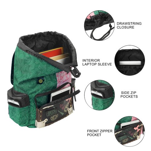 Wicked Magical Icons Spilt 18" Pink & Green Rucksack