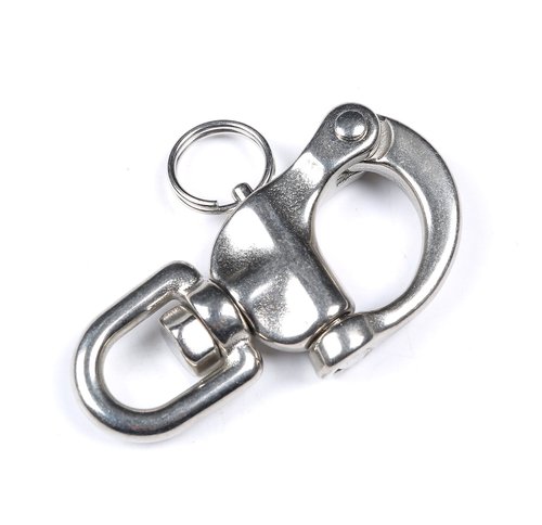 Mxeol Swivel Eye Snap Shackle Quick Release Bail Rigging Sailing Boat Marine Stainless Steel Clip Pair (2-3/4" Pair)