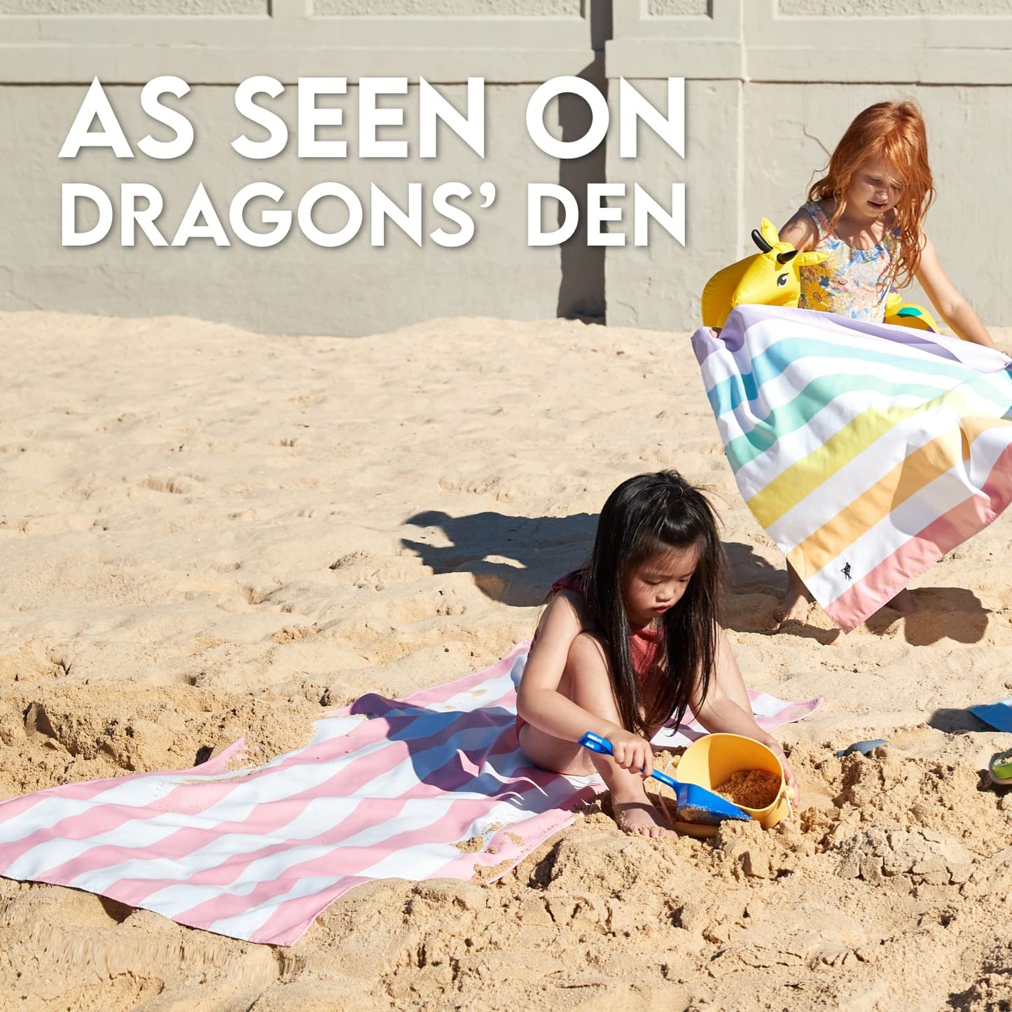 Dock & Bay Beach Towel - Quick Dry, Sand Free - Compact, Lightweight - 100% Recycled - Includes Bag - Cabana - Whitsunday Blue, Medium (130x70cm, 51x27)