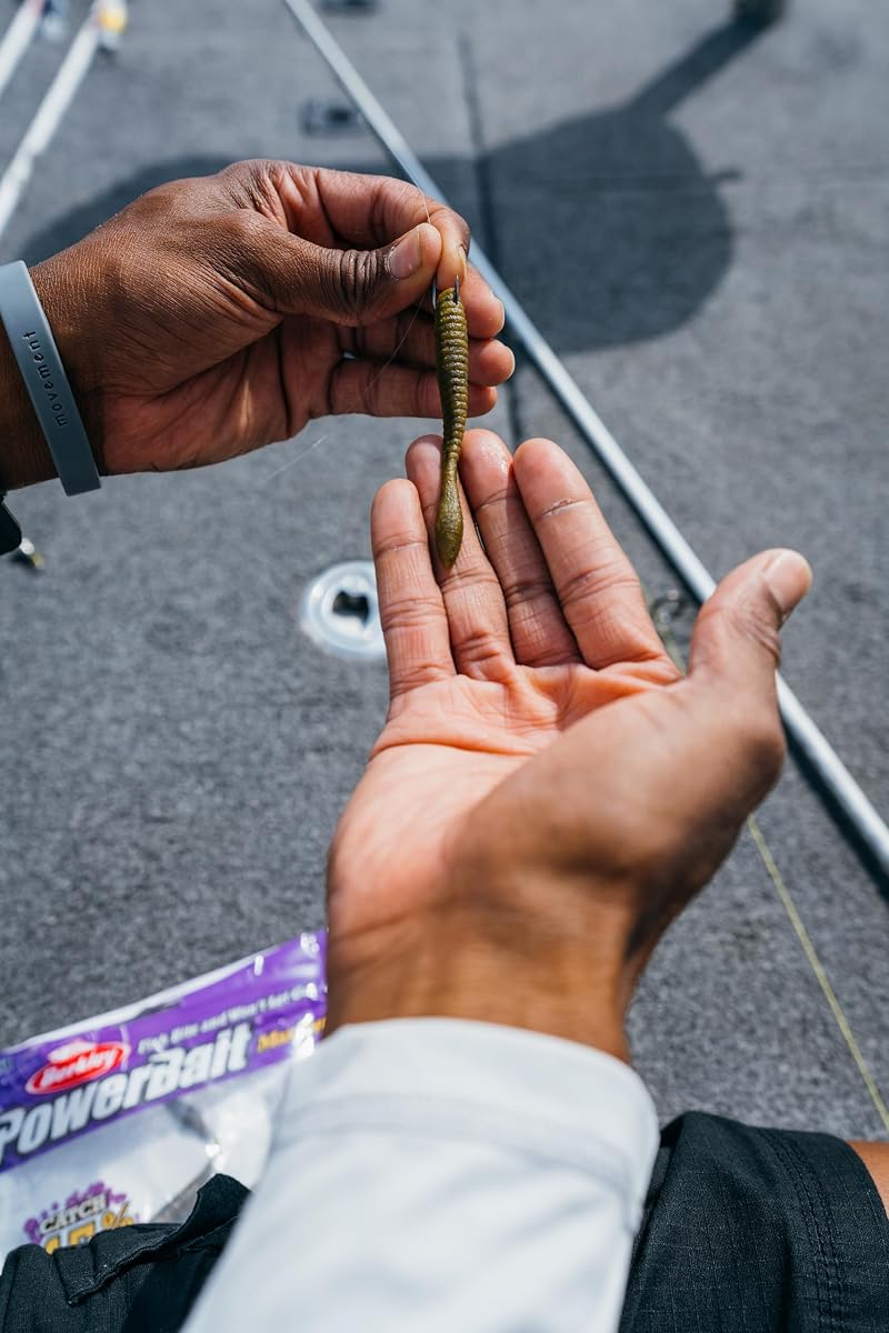 Berkley PowerBait MaxScent Flat Worm – Green Pumpkin 3.6"