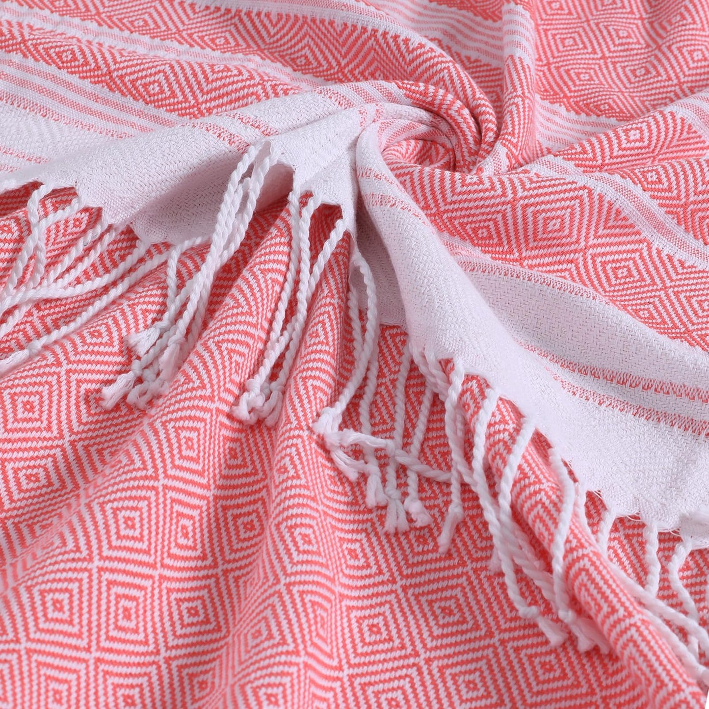 Genovega 6 Oversized Cotton Turkish Beach Bath Towel Set Bulk 74"x38" Extra Large Sand Free Quick Dry Swimming Camping Pool Clearance Towels Blanket Essentials Adult Multi Orange Stripes