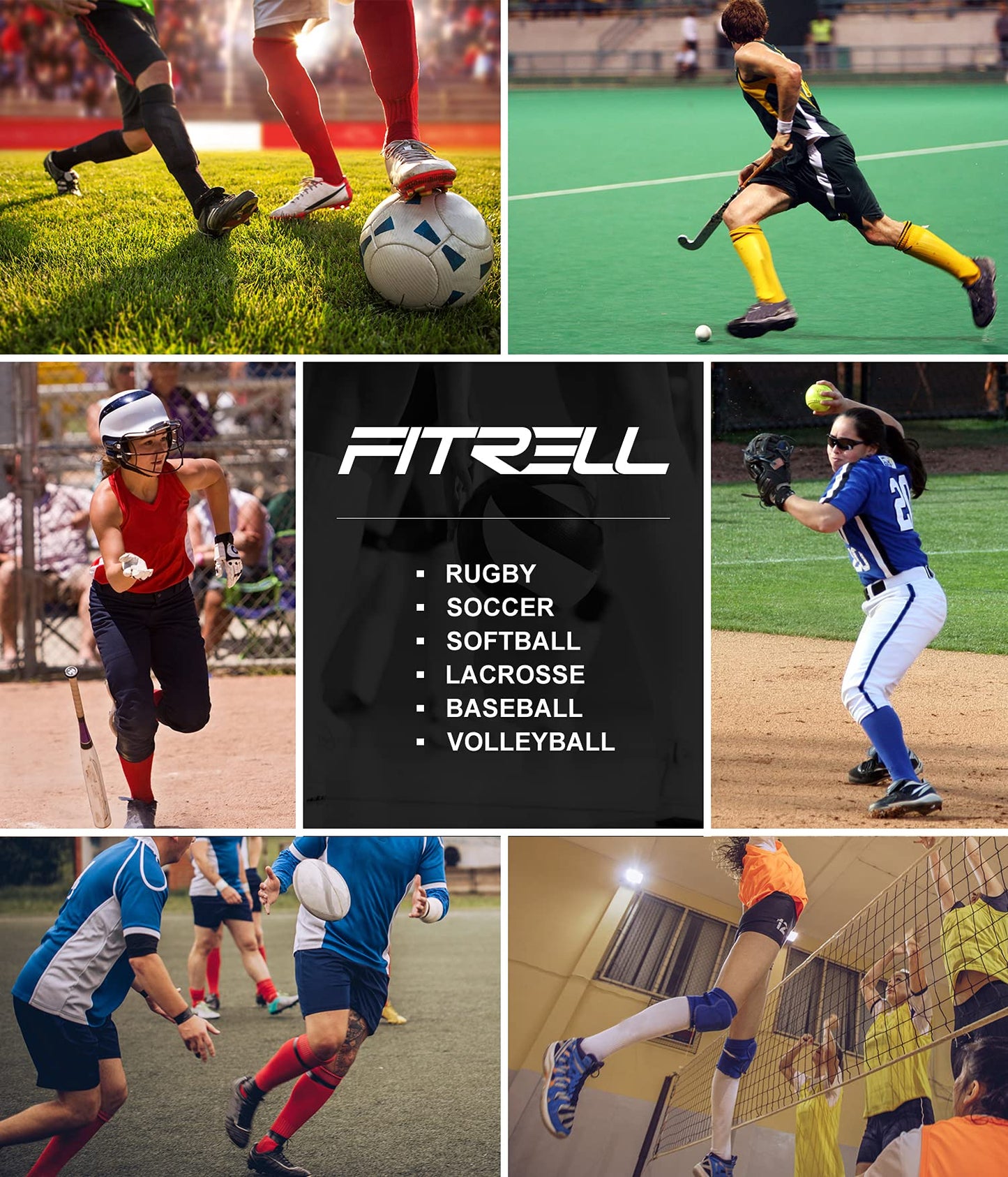 FITRELL 2 Pack Baseball Soccer Softball Socks for Kids Youth Men & Women Over-the-Calf Knee High Socks, Orange, Small