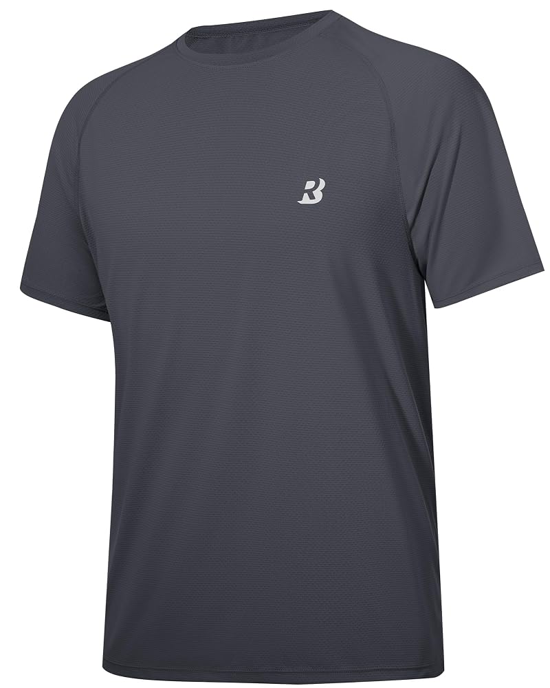 Roadbox Men's Rash Guard Dark Gray XL - UPF 50+ Quick Dry Swim Shirt for Surfing & Beach