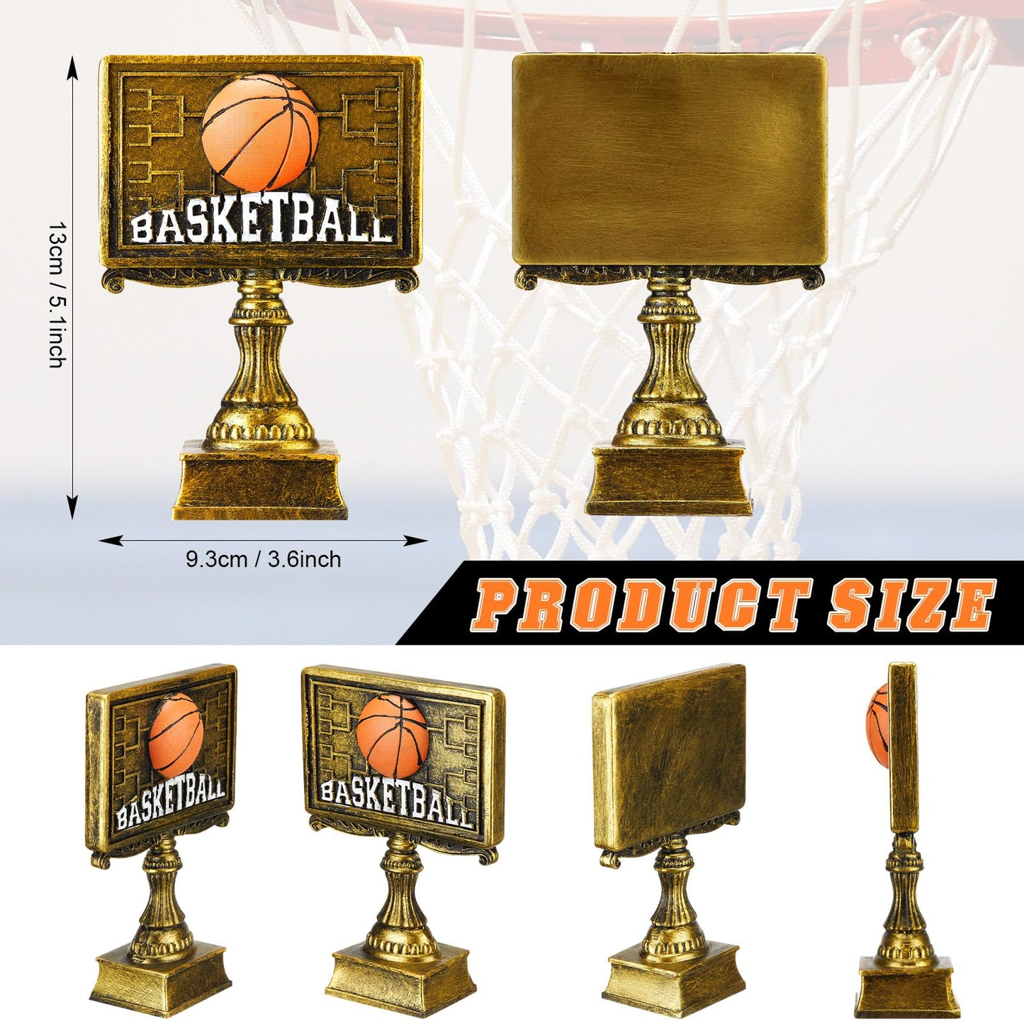 Wiwiqing 1 Pack March Basketball Bracket Trophy Basketball Winner Award for Madness Challenge Tournament Funny Recognition Trophy Appreciation Gift for Champion Winner Friends Prizes (Gold)