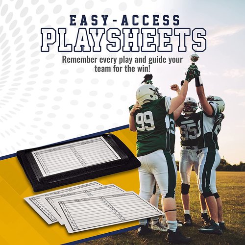Softball Wristbands for Signs - Single Window Adult Size 20 Pack - Football Quarterback (QB) Play Sheets - Baseball Armband Playbook - (Black)