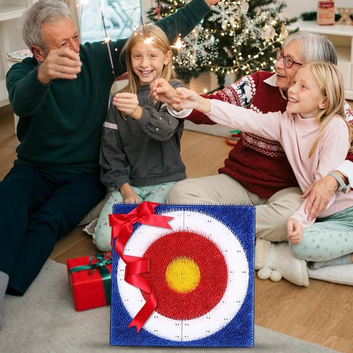 Wall-Mounted Axe Throwing Game for Backyard, Axe Throwing Game for Kids and Adults, Safe Bristle Target with 8 Axe Throwing, Perfect for Outdoor Games, Playrooms, Boys Rooms