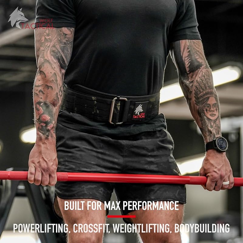 Wolf Tactical Weight Lifting Belt for Men – Black+M (31-36) for Powerlifting, Squats & Deadlifts