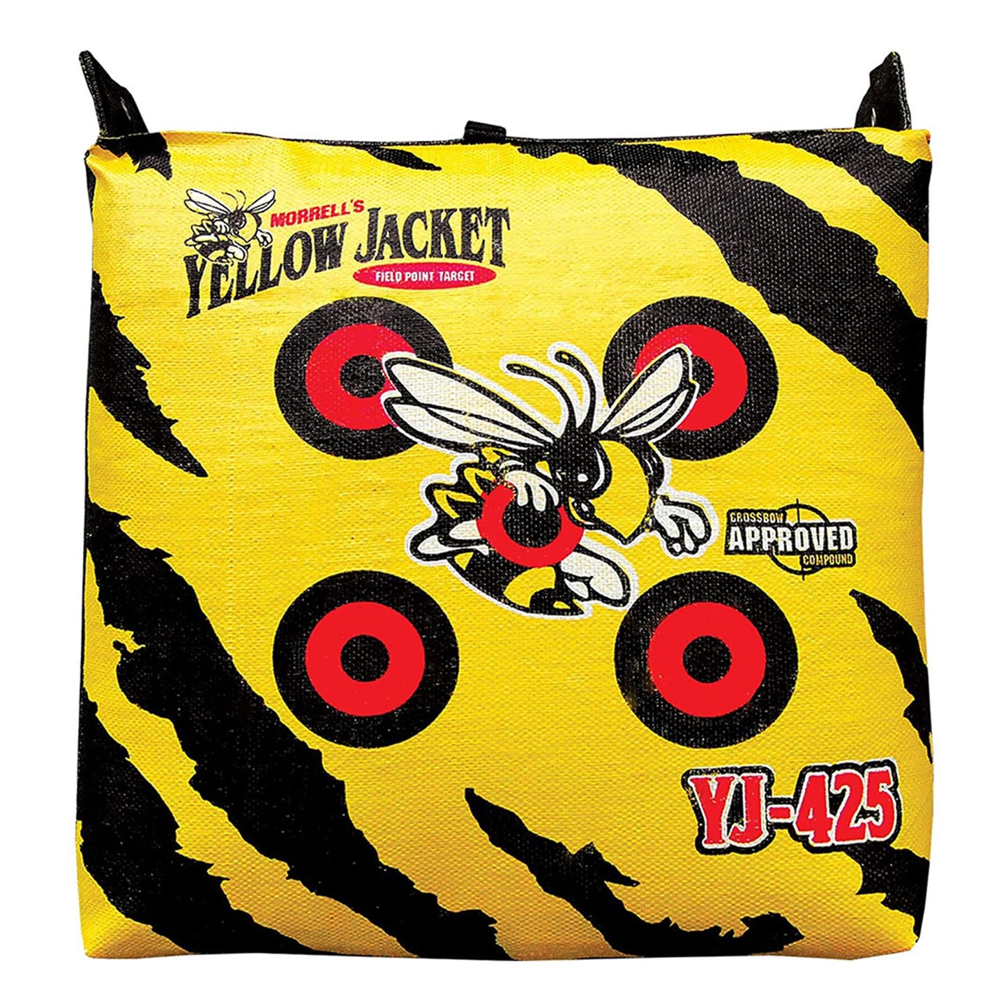 Morrell Yellow Jacket YJ-425 Outdoor Portable Archery Bag Target with 2 Shooting Sides, 10 Bullseyes, and Carry Handle, Yellow - Adult Field Point Backyard Practice Target